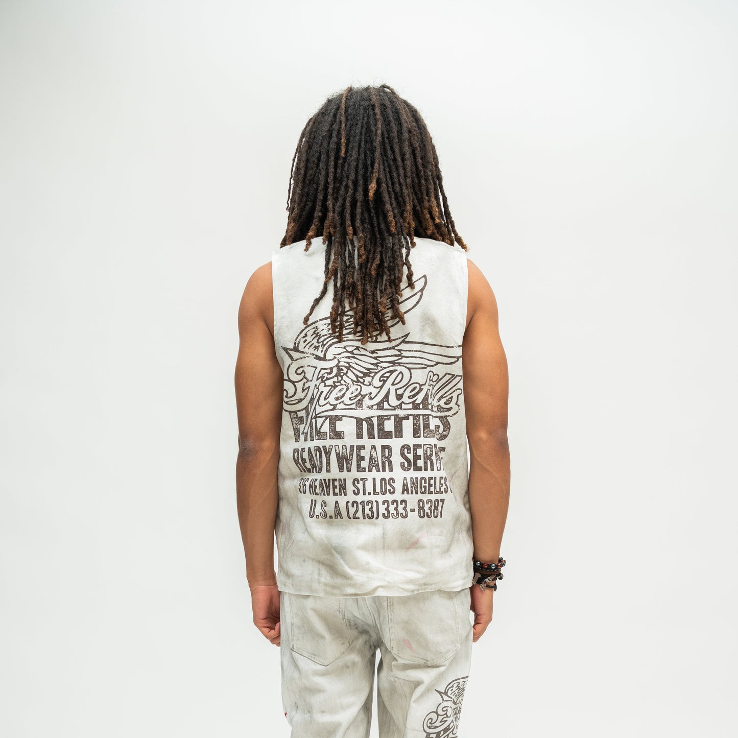 Service Grunge Vest Jacket - Cream