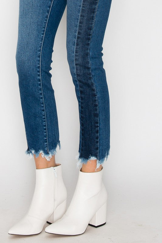 HIGH RISE SLIM STRAIGHT JEANS