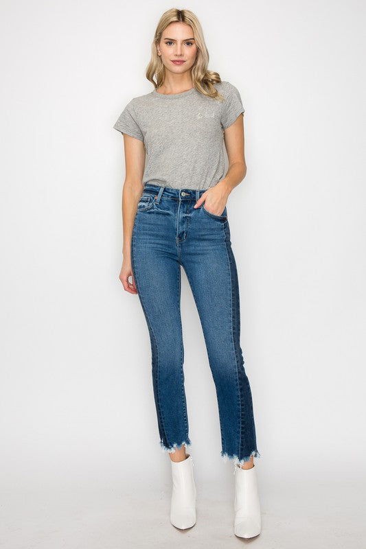 HIGH RISE SLIM STRAIGHT JEANS