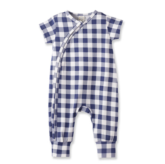 Picnic Plaid Soft Bamboo Convertible Baby Zipper Romper
