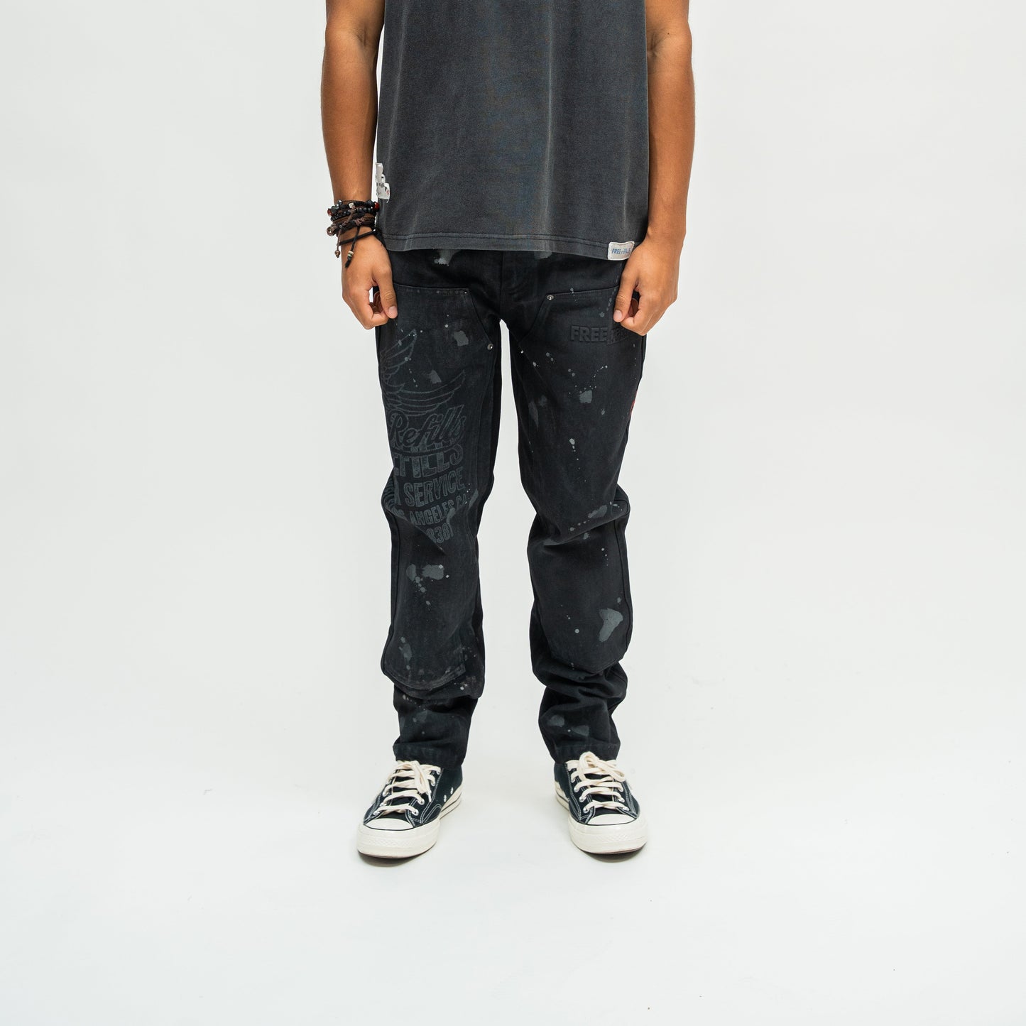 Service Grunge Carpenter Pants - Black