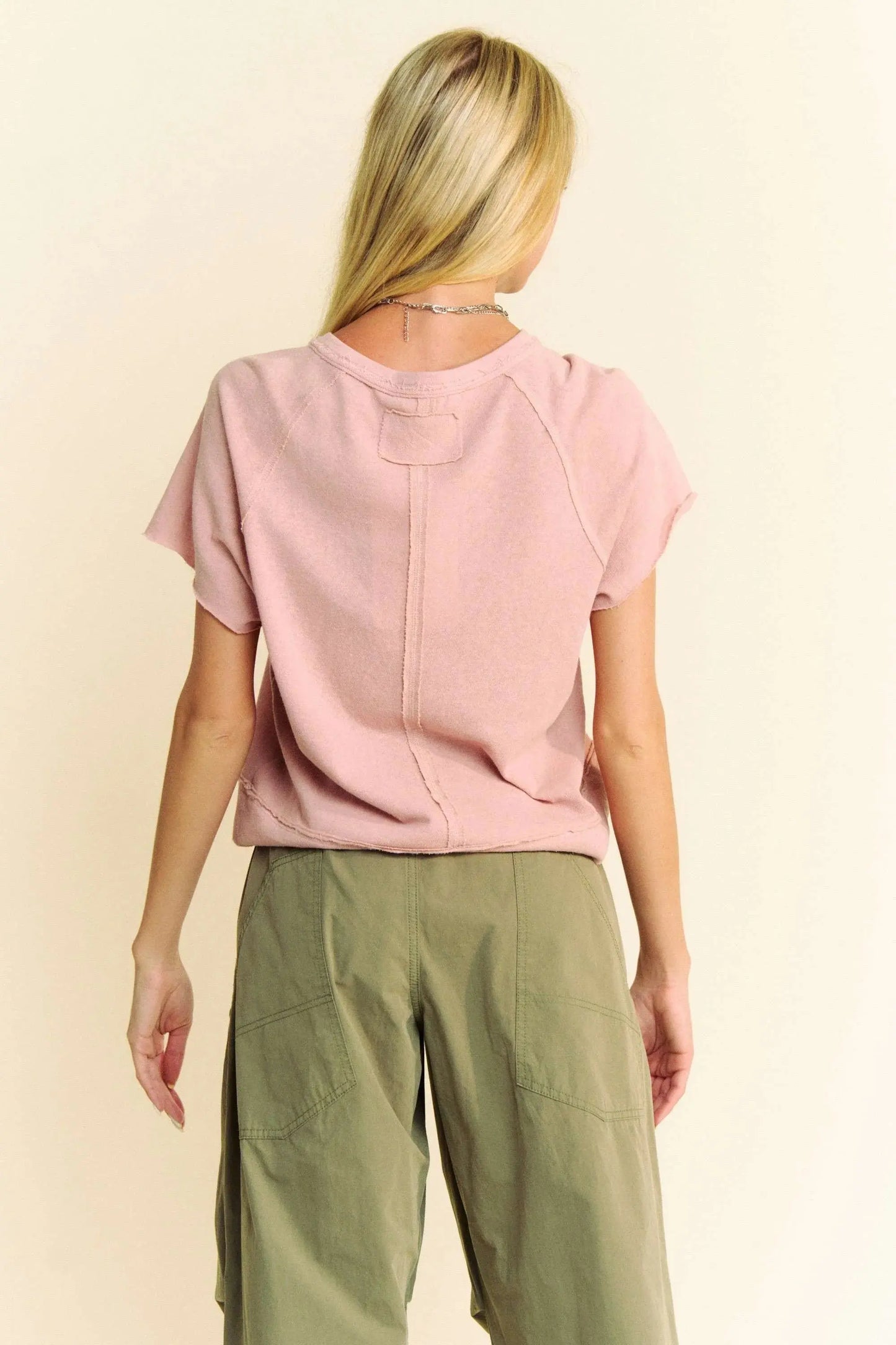 Knit Short Sleeve Top - Breezy Fabric - Casual T-Shirt