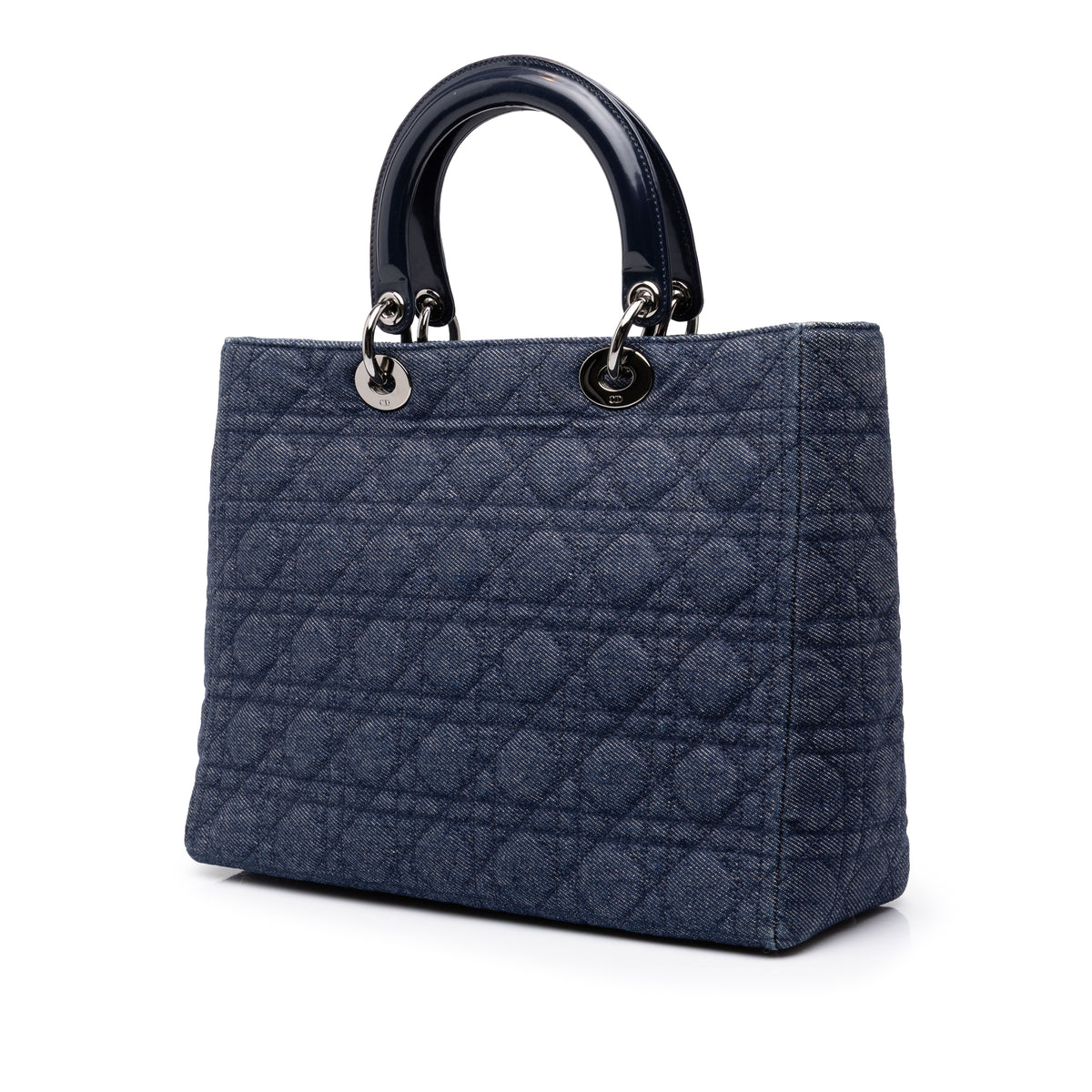 Denim Cannage Satchel (Pre-Owned)