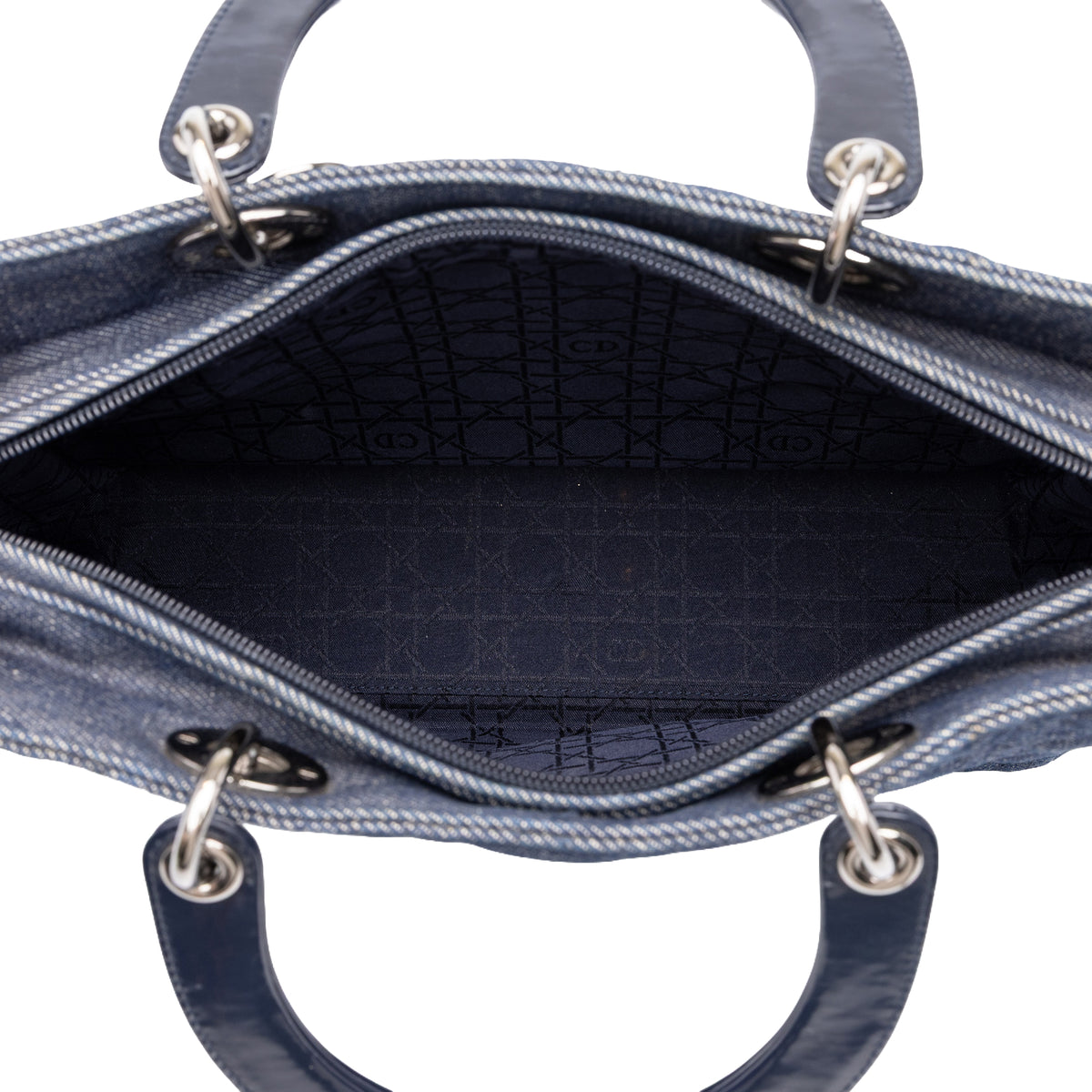 Denim Cannage Satchel (Pre-Owned)