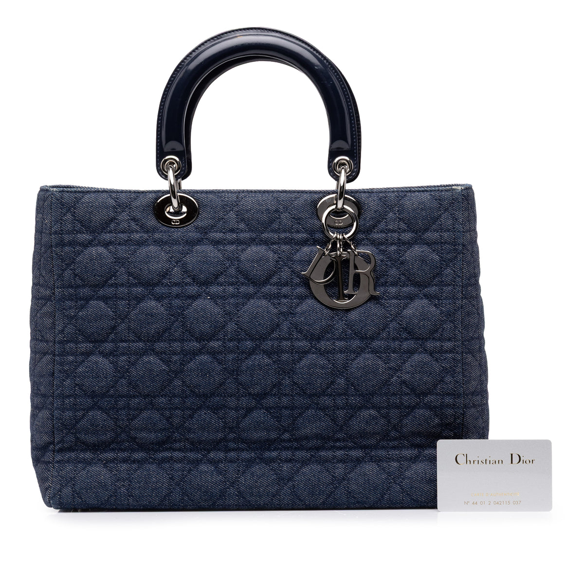 Denim Cannage Satchel (Pre-Owned)