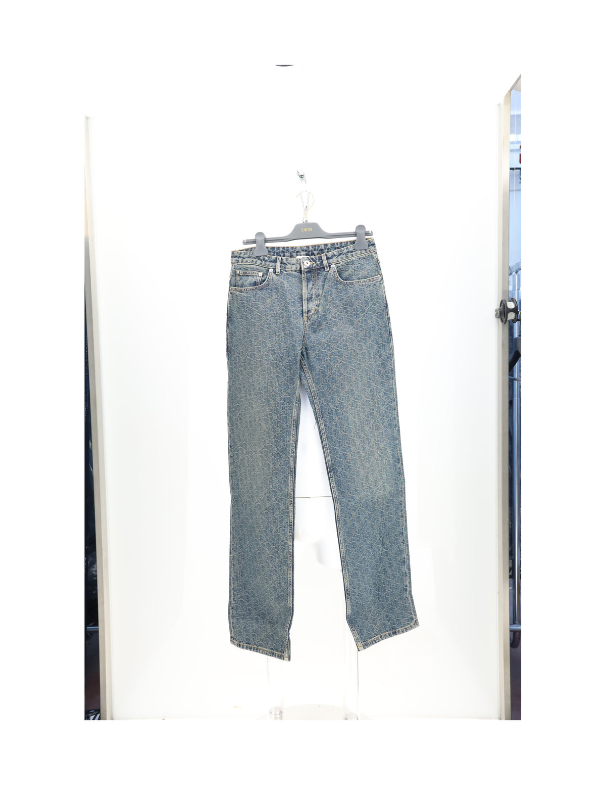Dior Denim Pants Grey Cotton