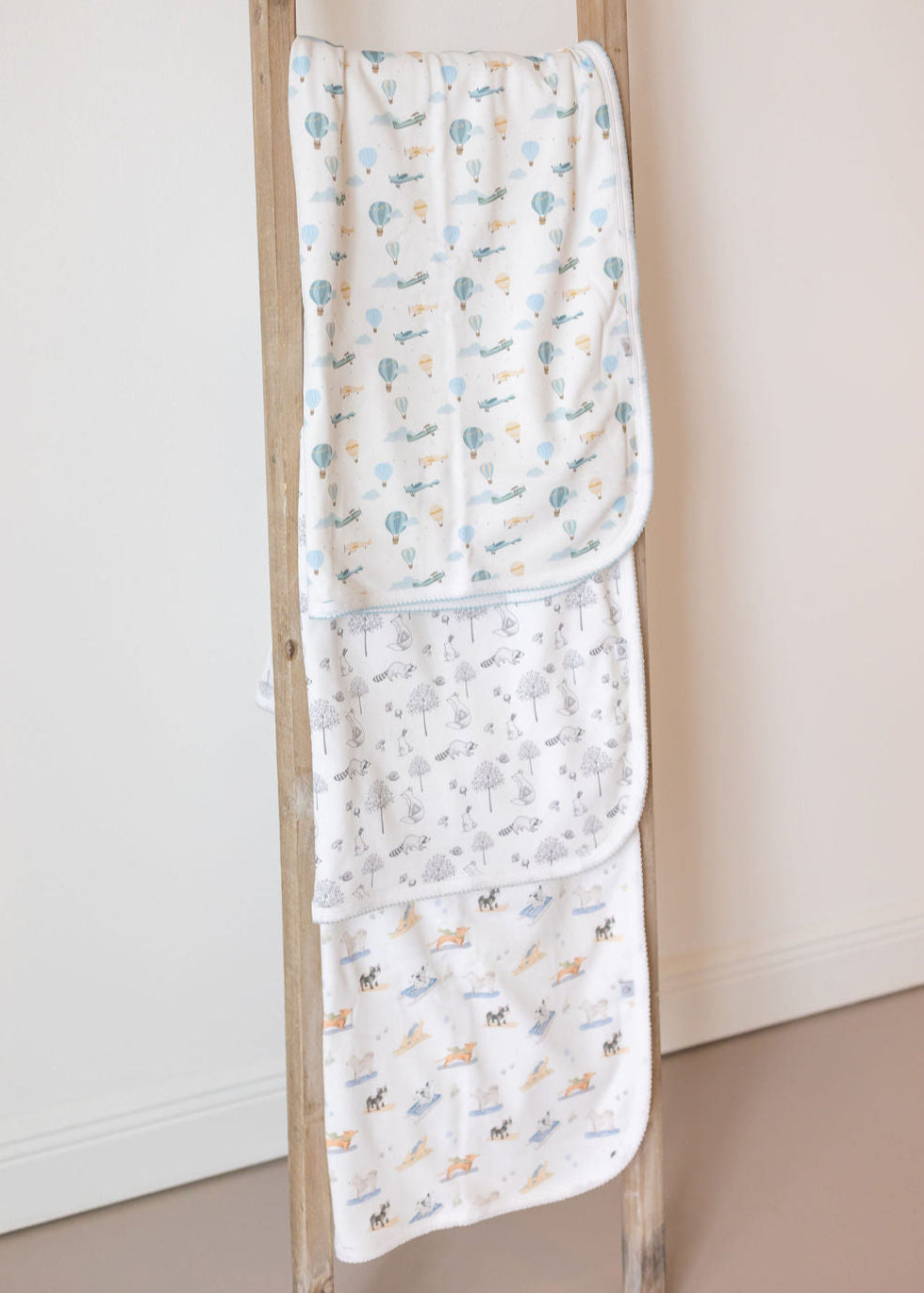 Ski Pups Boy Pima Baby Blanket