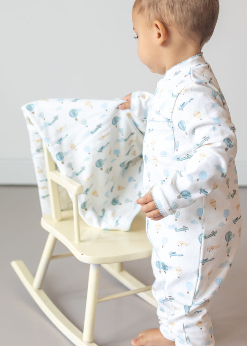 Little Airplanes Pima Baby Blanket