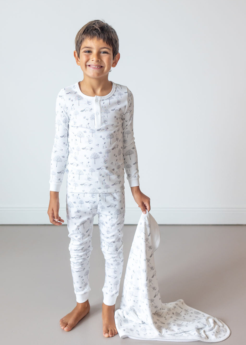 Gray Raccoon Pima Baby Blanket