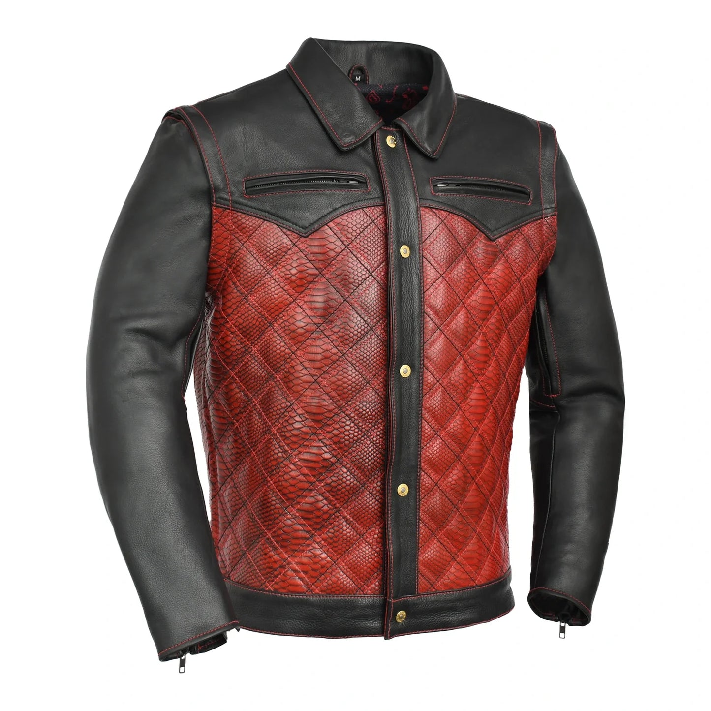Redstrike Men’s Motorcycle Leather Jacket