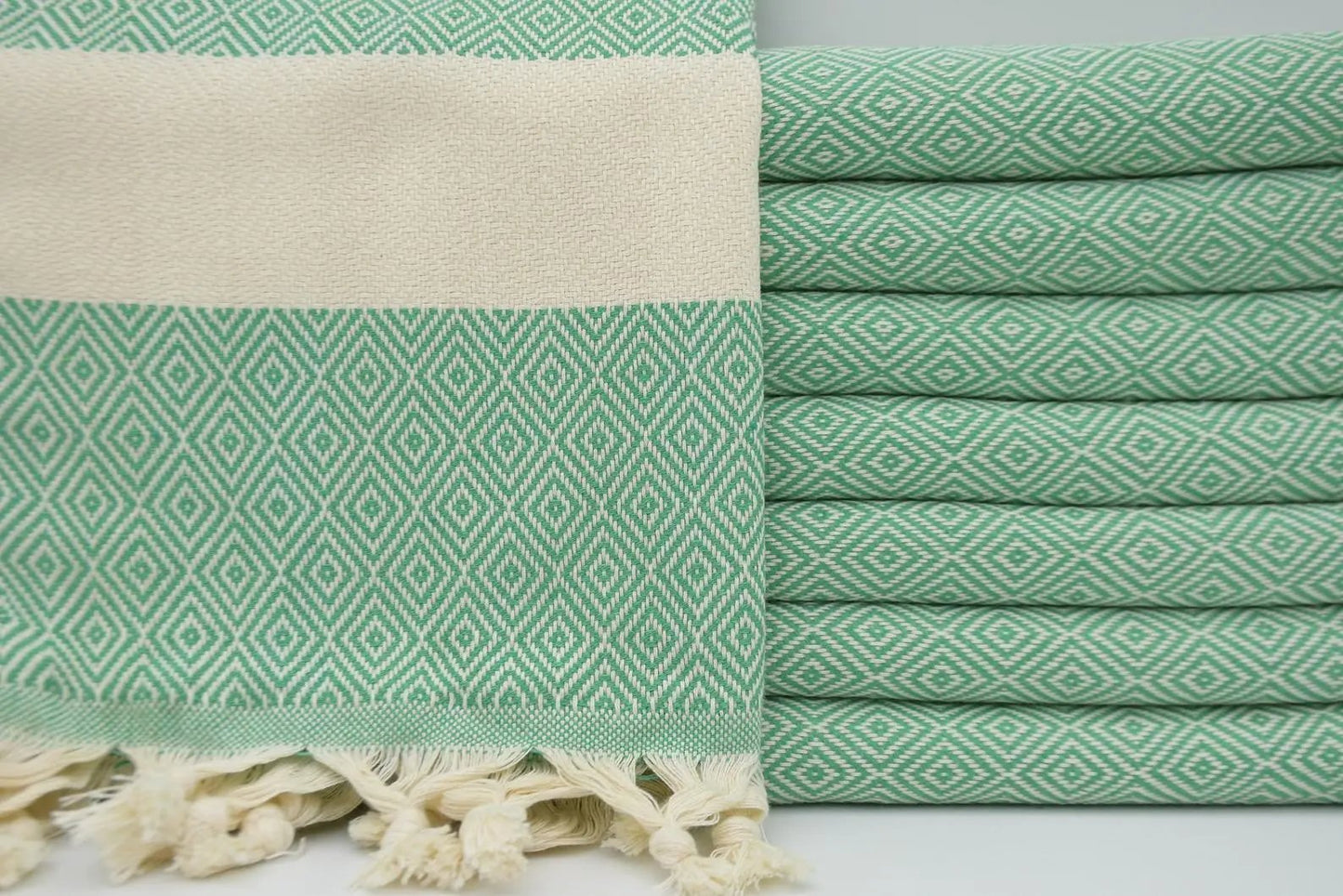 Turkish Bath Towel - 100% Cotton - Green Venice Design