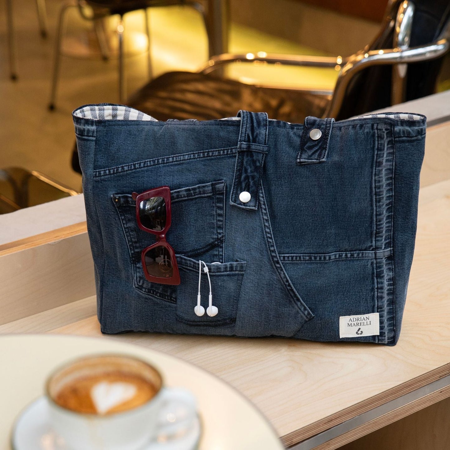 Brooklyn Heritage Tote / Recycled Denim Black