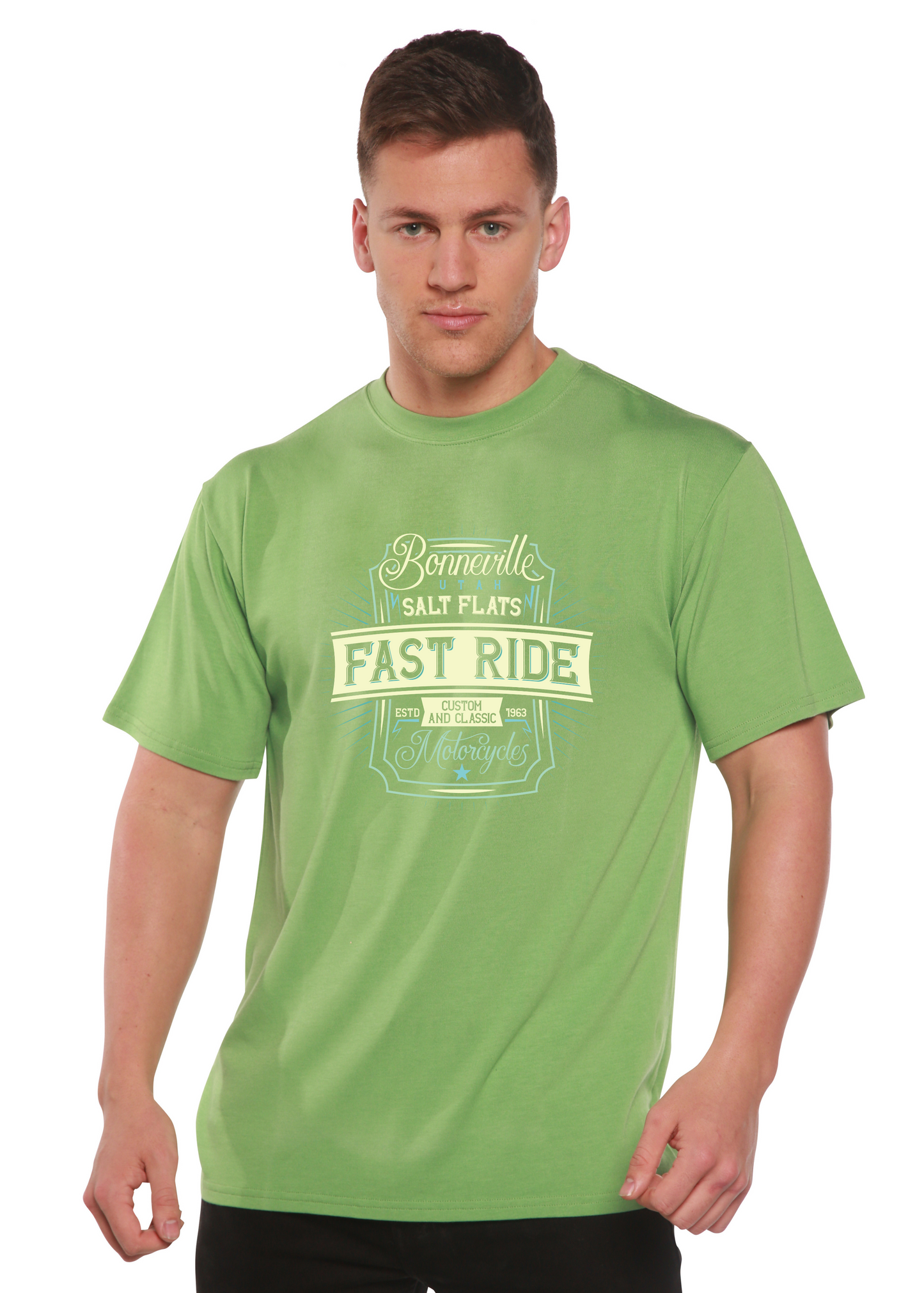 Fast Ride Men's Bamboo Viscose/Organic Cotton Short Sleeve Graphic T-Shirt