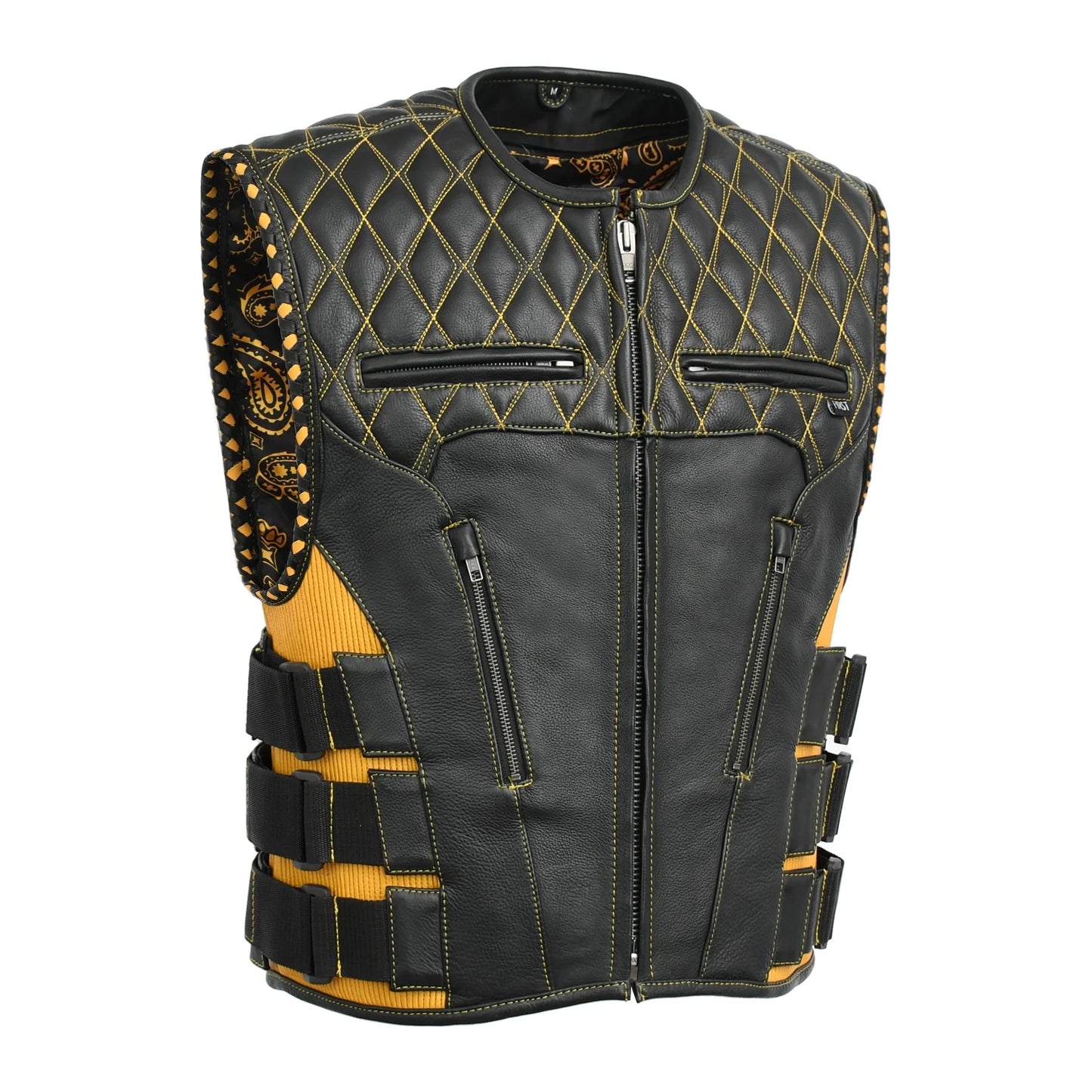 Tactical Emerald Men’s Motorcycle Leather Vest