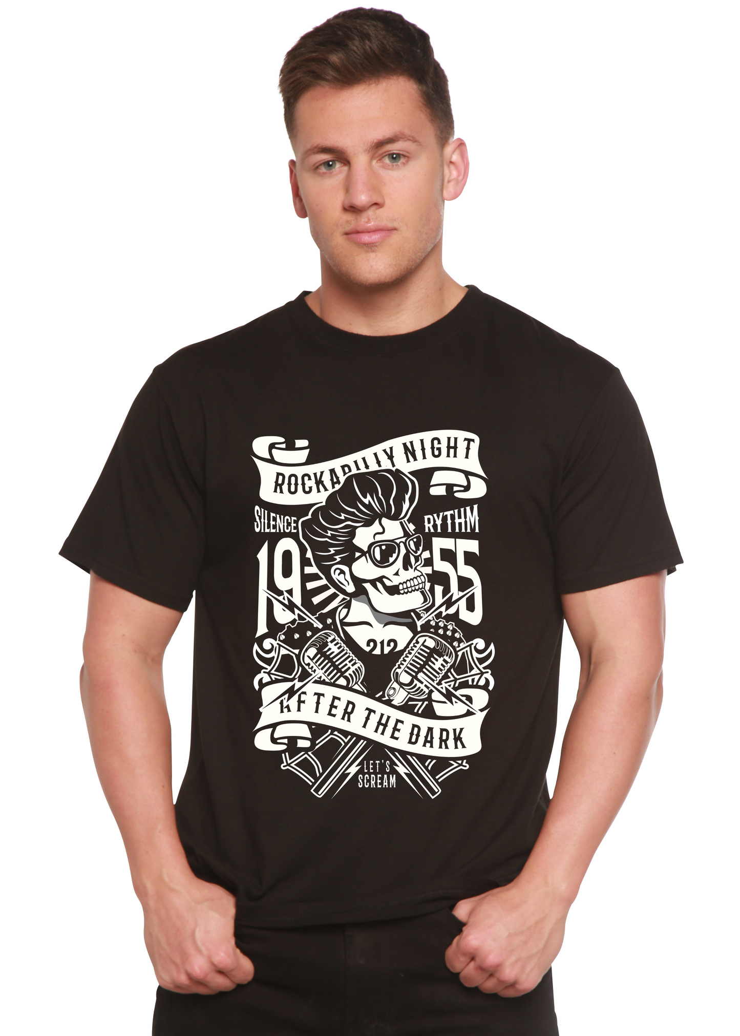 Rockabilly Night Spun Bamboo® Men's Bamboo Viscose/Organic Cotton Short Sleeve Graphic T-Shirt