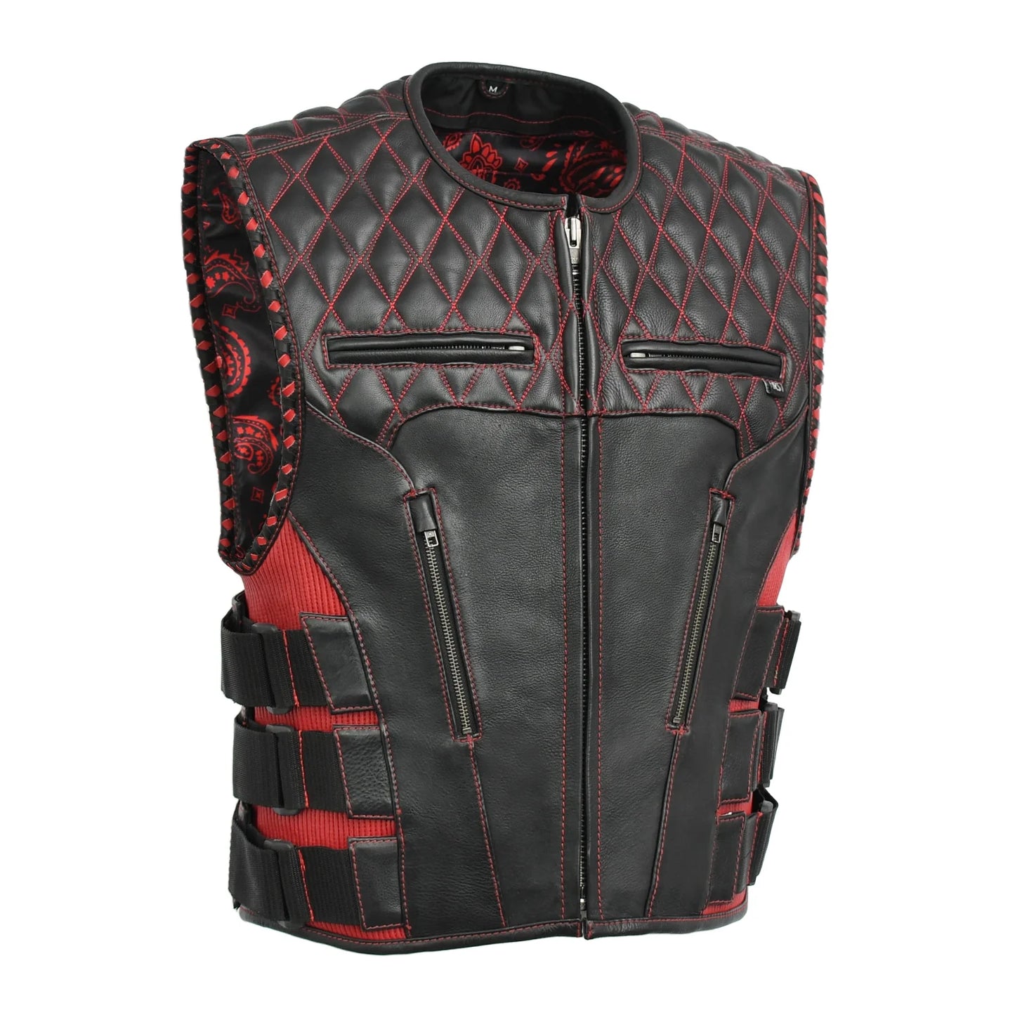 Tactical Emerald Men’s Motorcycle Leather Vest