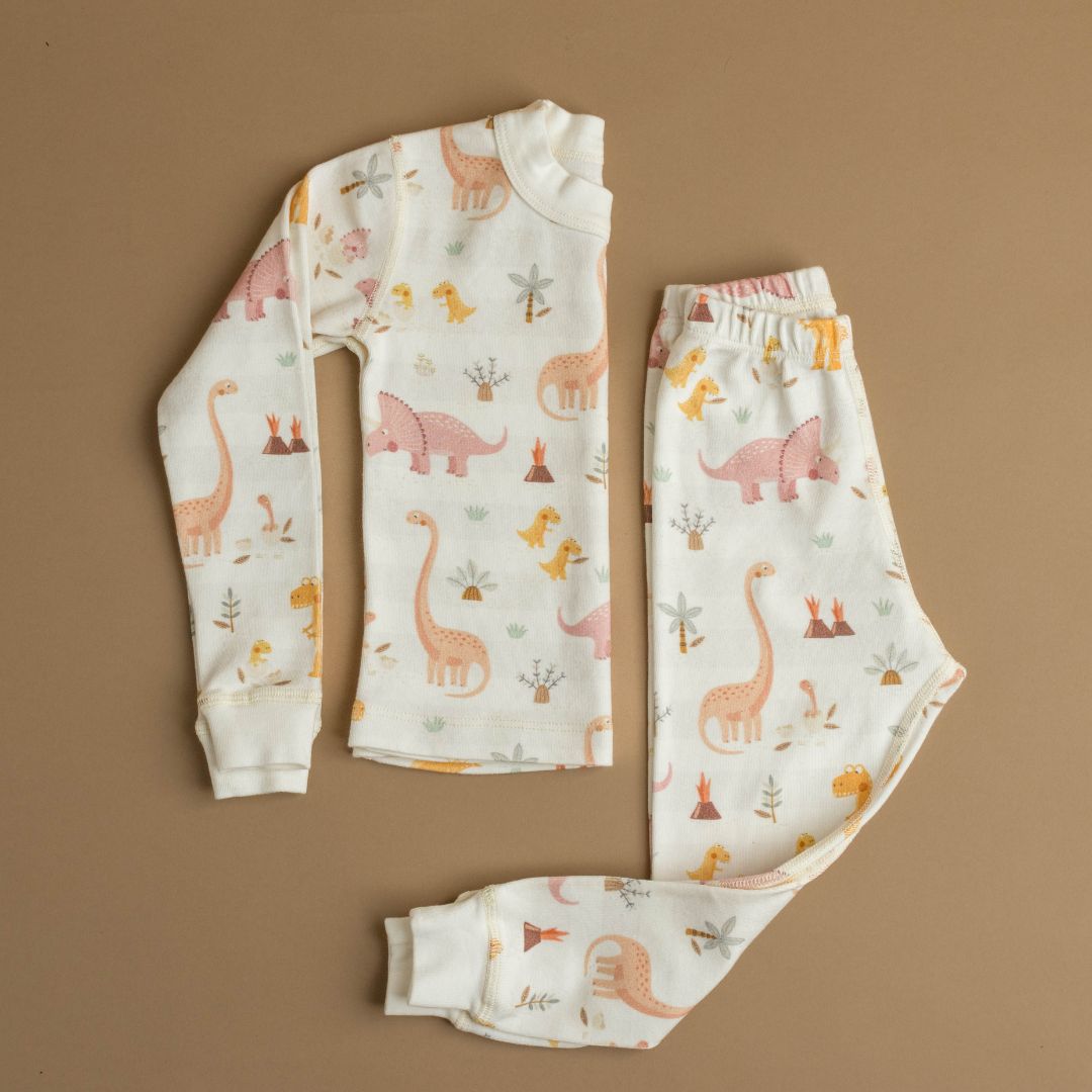 Rose Dino Family Organic Cotton Pajamas Made in USA