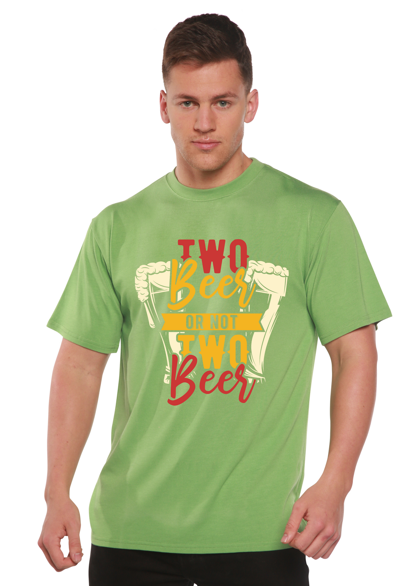 Two Beer Men's Bamboo Viscose/Organic Cotton Short Sleeve Graphic T-Shirt