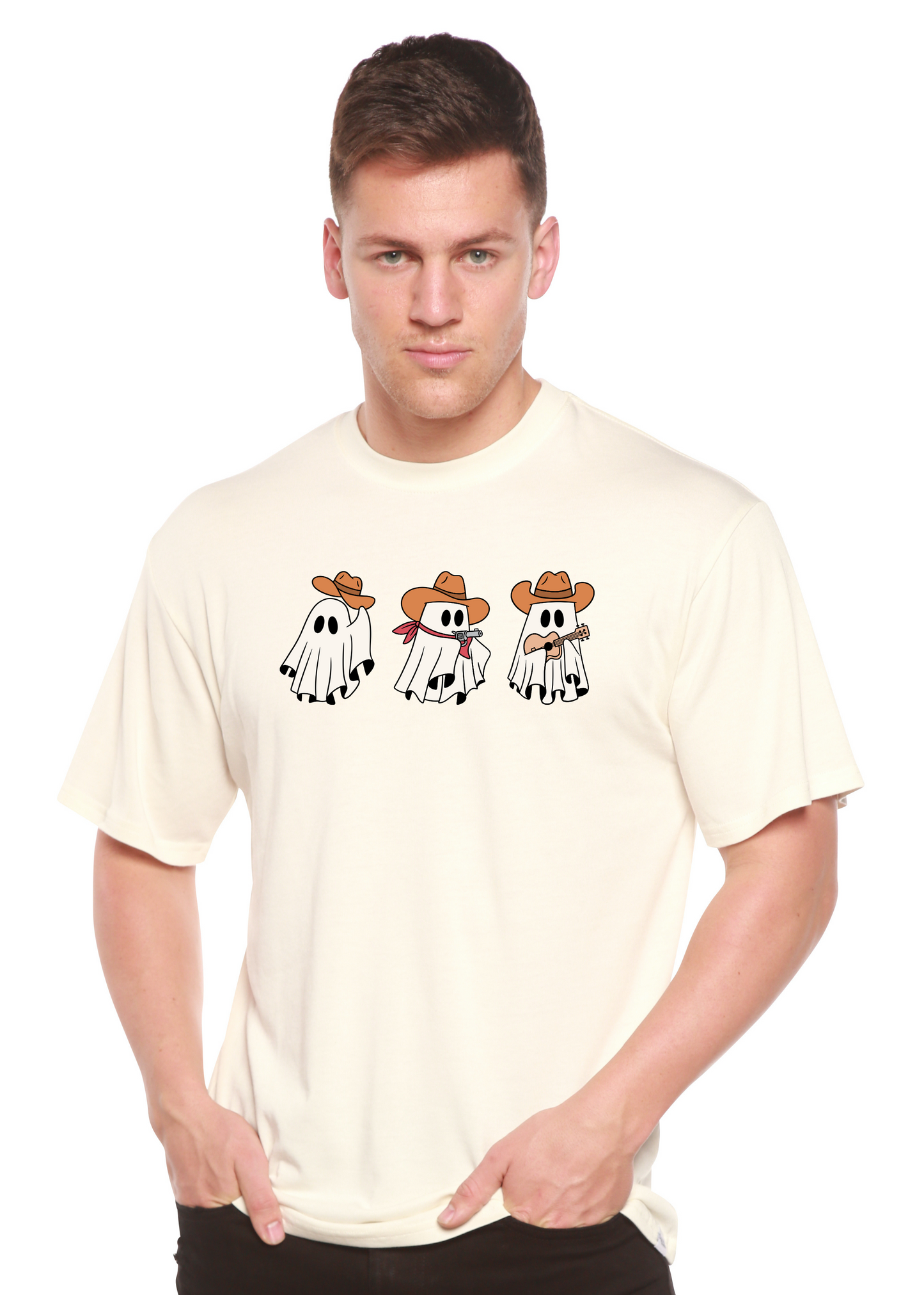 Cowboy Ghosts Unisex Bamboo Viscose/Organic Cotton Short Sleeve Graphic T-Shirt