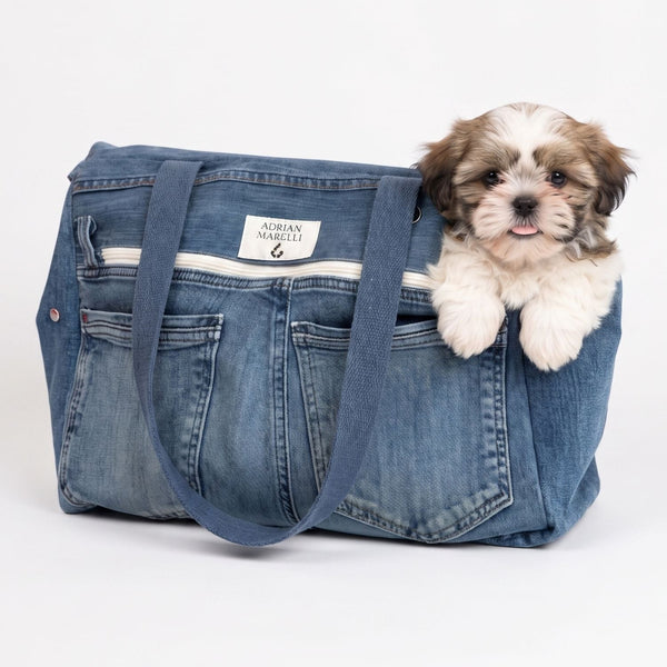 Brooklyn Heritage Upcycled Denim Pet Carrier – Indigo