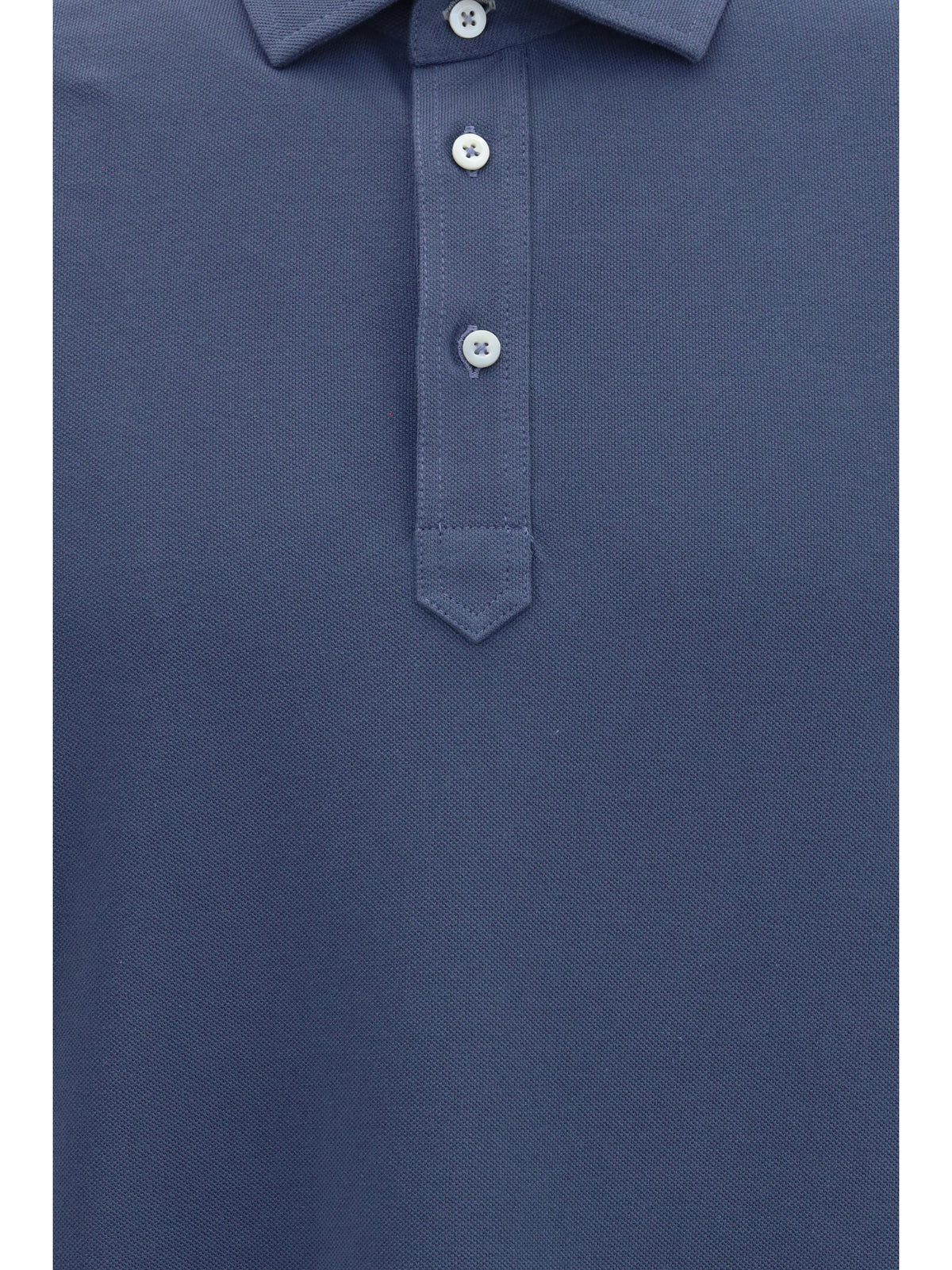 Polo Shirt Short-Sleeve Cotton Denim/Pearl