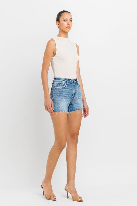 High Rise Side Slit A Line Shorts