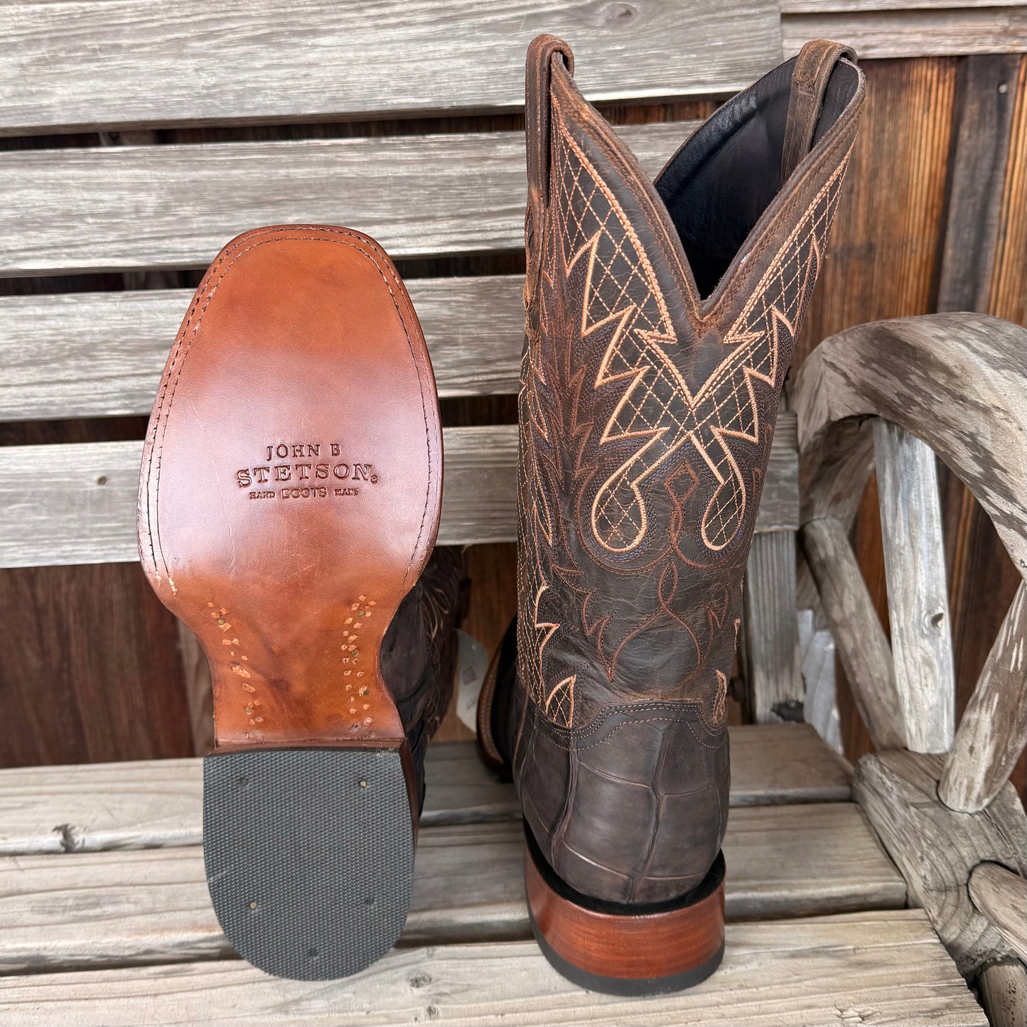 Brown Nubuck Alligator | Stetson Mens