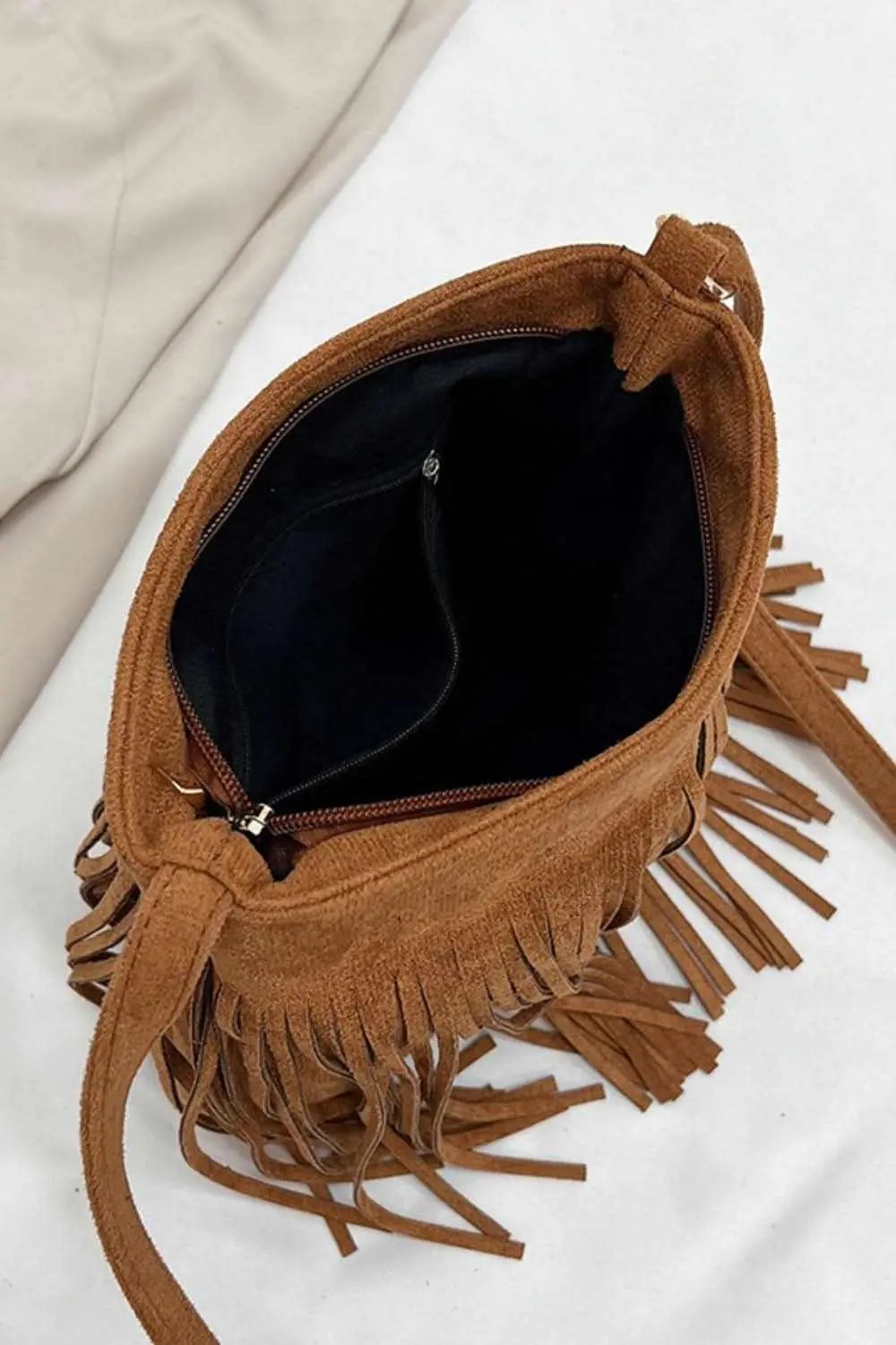 Trendsi Suede Fringe Bag + Everyday Style + Women's Crossbody + Chic, Small