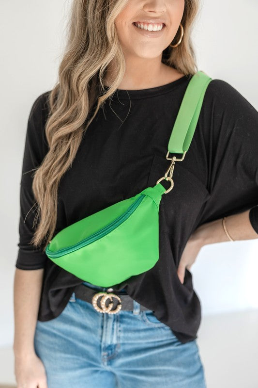 Colorful Nylon Sling Bum Hip Bag with Strap