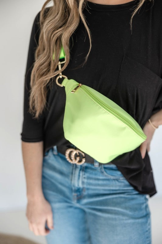 Colorful Nylon Sling Bum Hip Bag with Strap