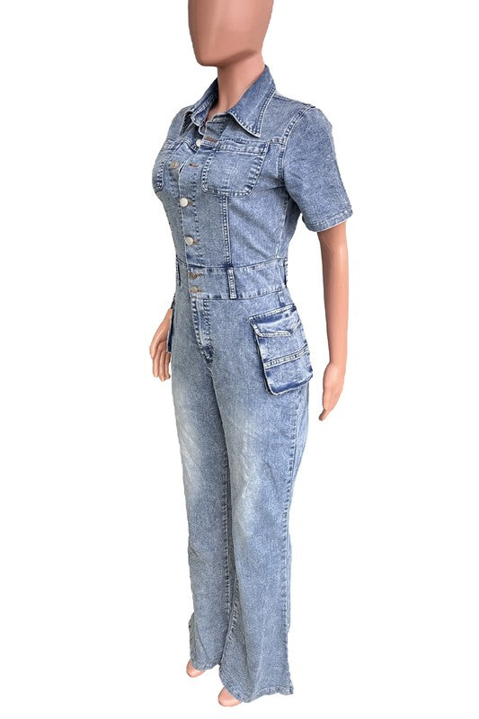 WOMEN DENIM SEXY JUMPSUIT