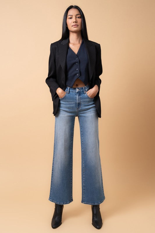 Denim high rise jean