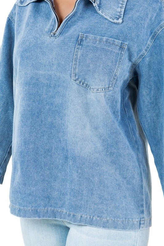 WOMEN FASHION DENIM TOP