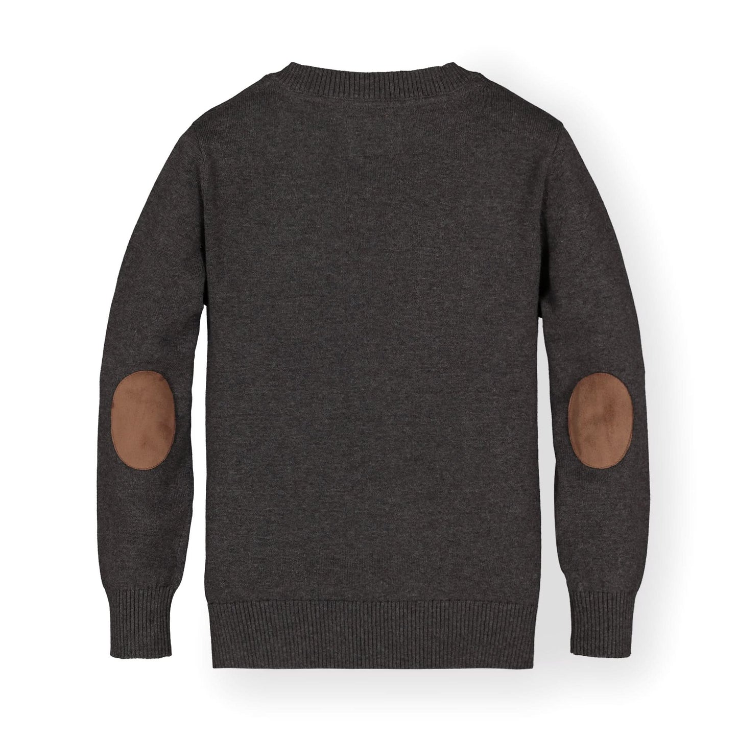 Fine Gauge V-Neck Sweater with Elbow Patches