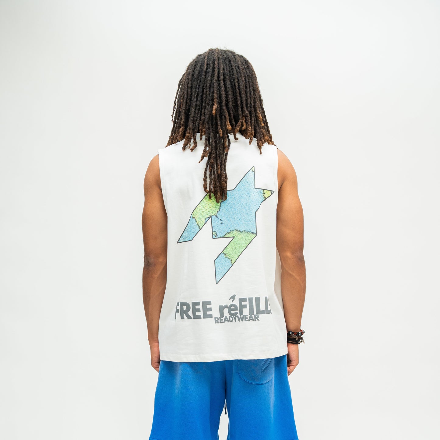 Charity Cut-Off Tee - White