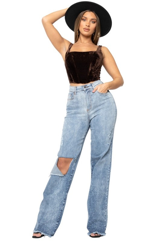 Denim flare jean