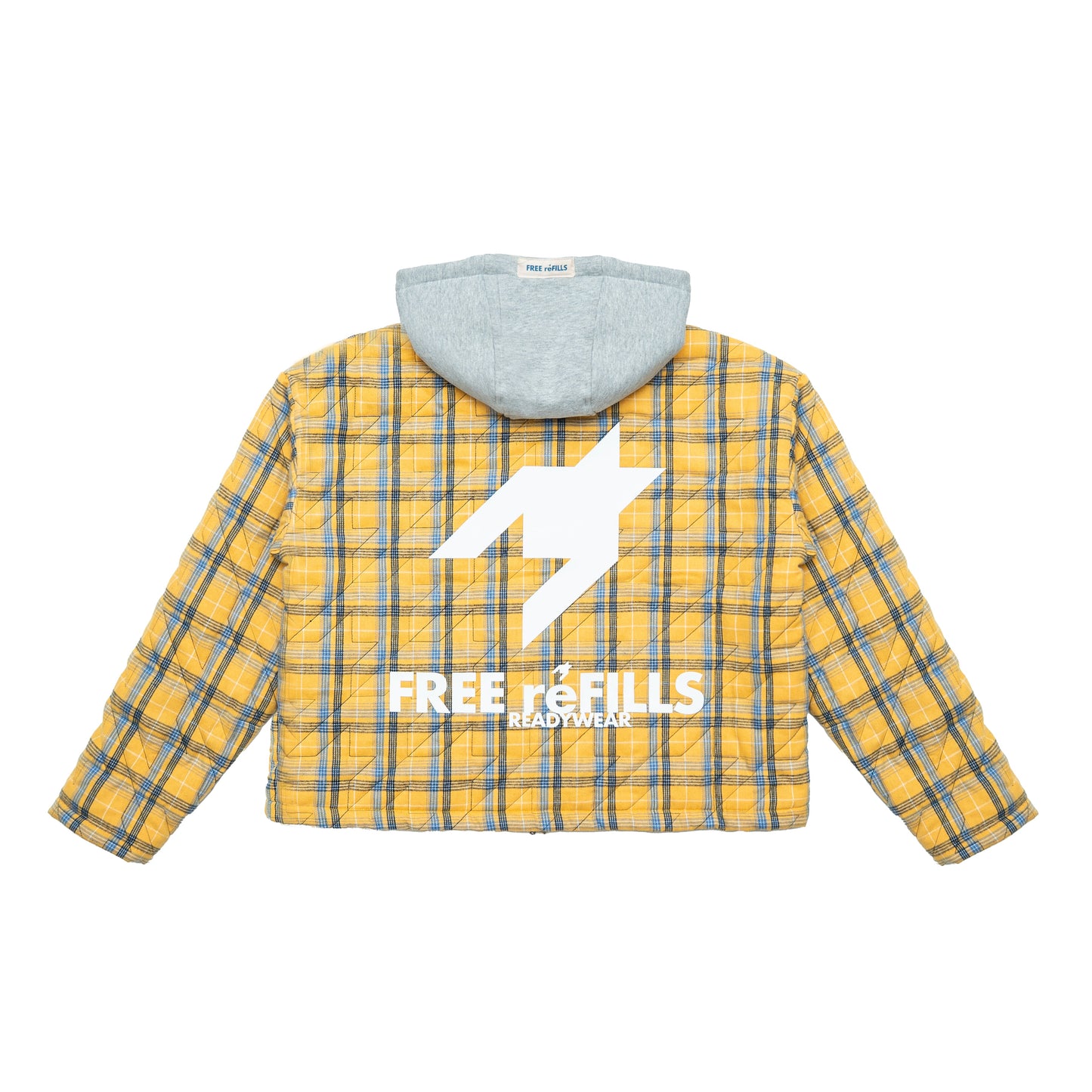 Quilted Flannel Zip-Up Jacket - Yellow