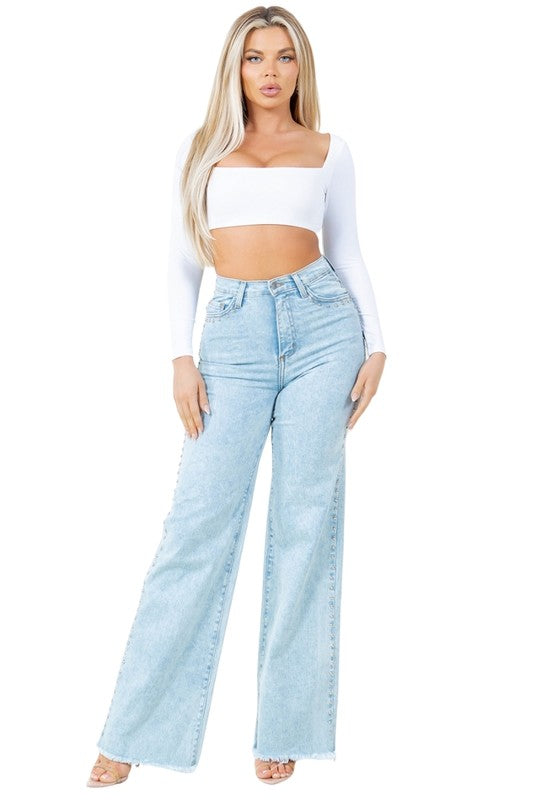 Denim flare jeans