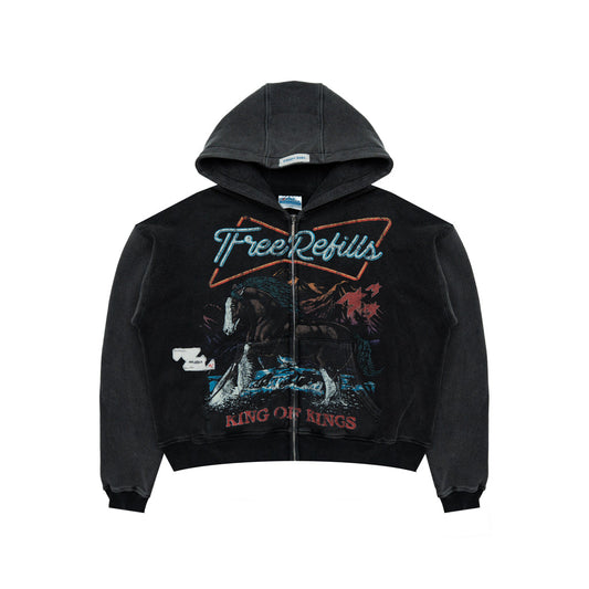 Kings Zip-Up Hoodie - Vintage Grey