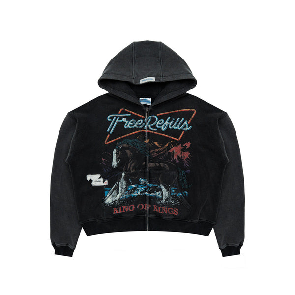 Kings Zip-Up Hoodie - Vintage Grey