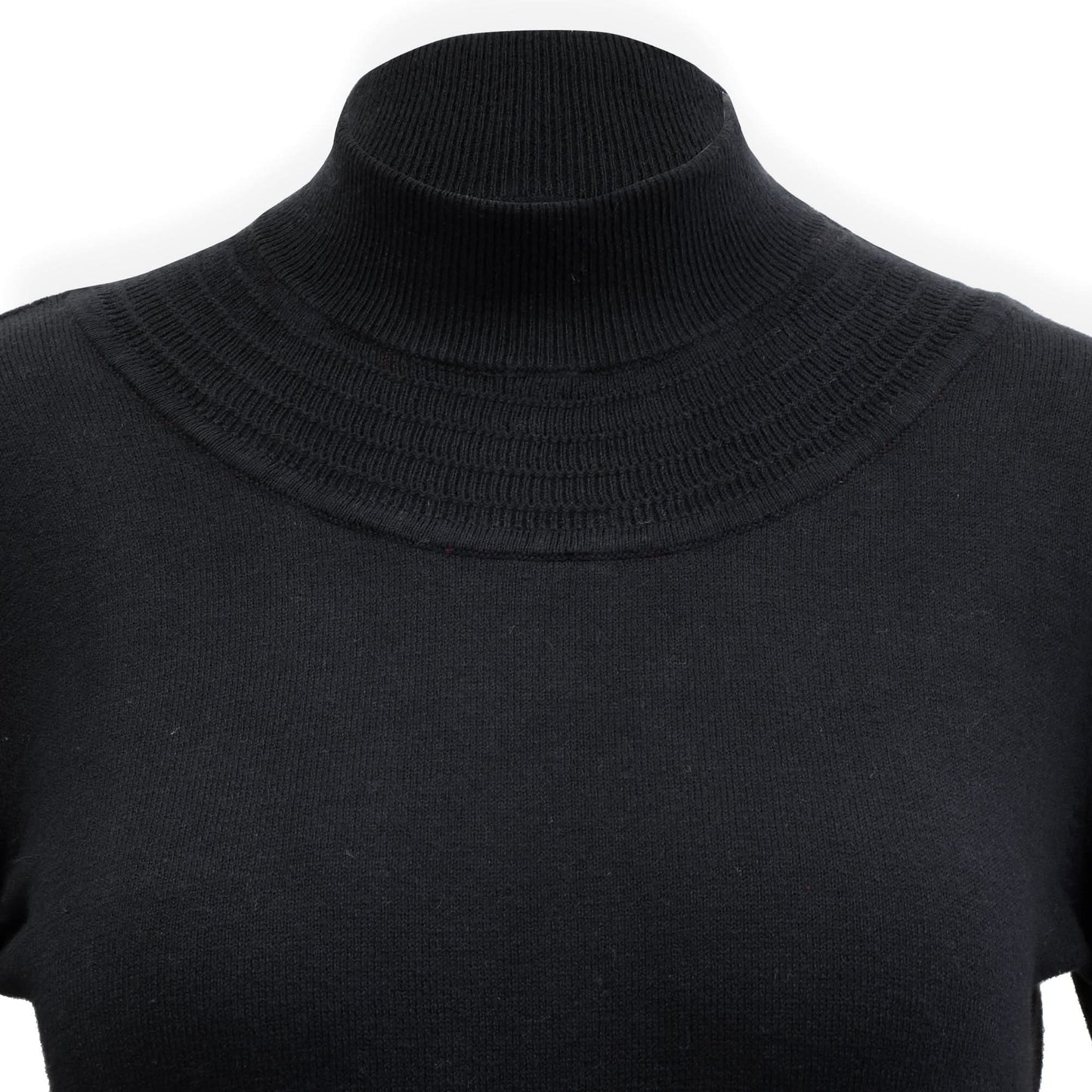 Mock Neck Puff Sleeve Sweater Dress