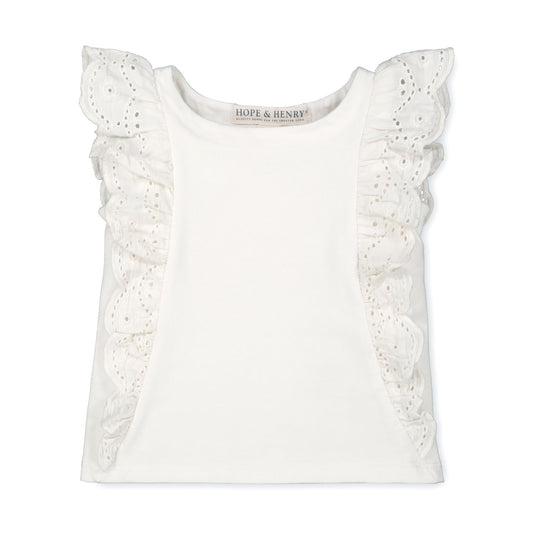 Eyelet Ruffle Knit Top