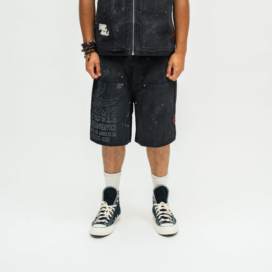 Service Grunge Carpenter Shorts - Black