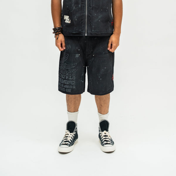 Service Grunge Carpenter Shorts - Black