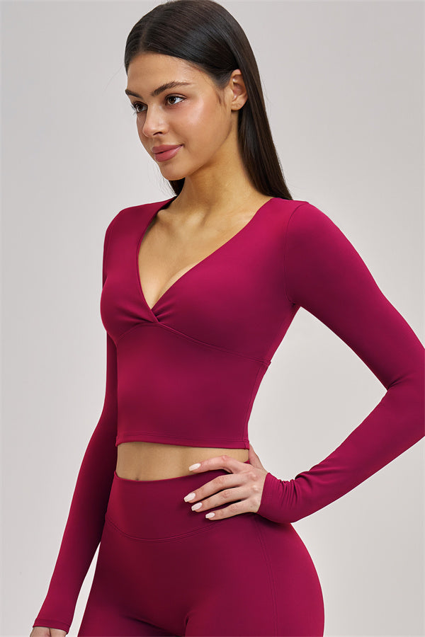 The Swoon Long Sleeve Crop top Flared Leggings 2-Piece Set