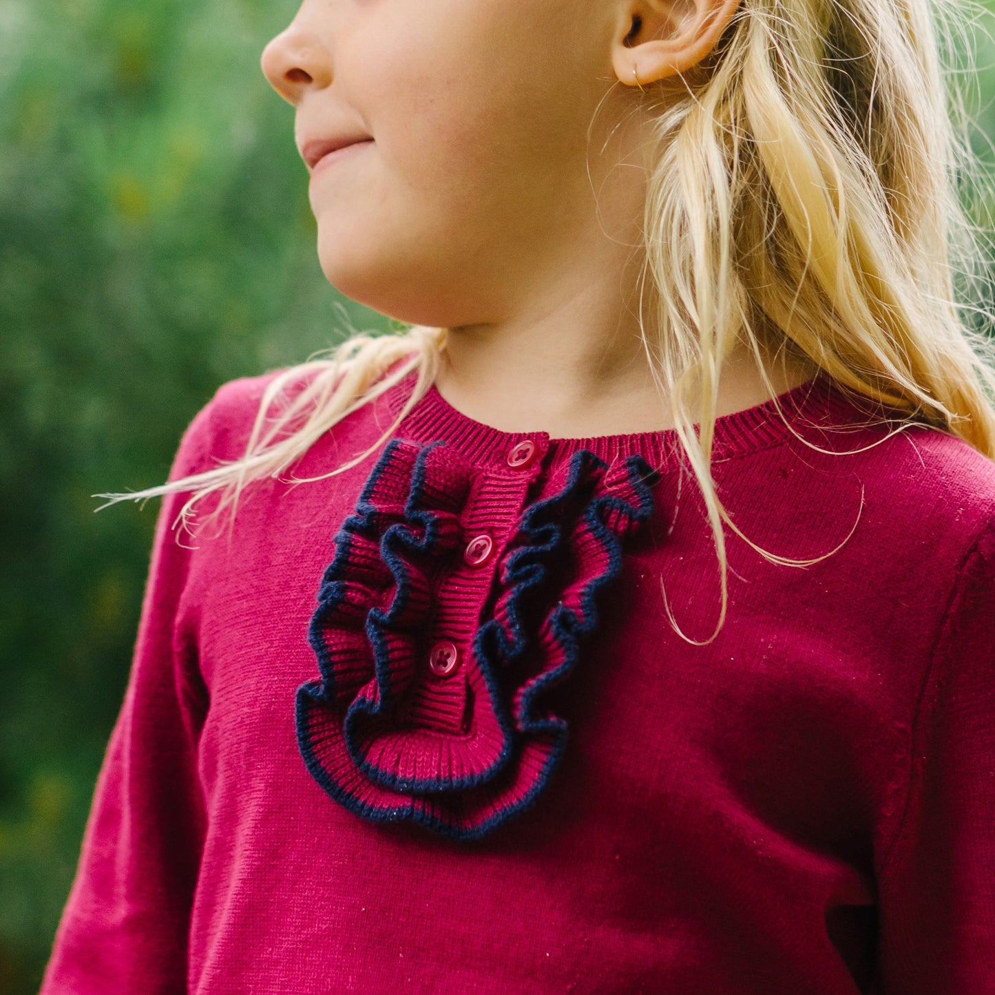 Organic Ruffle Sweater Henley