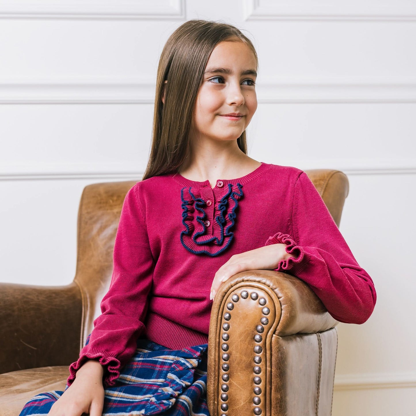 Organic Ruffle Sweater Henley