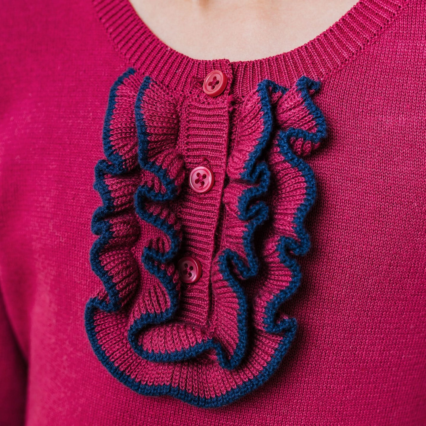 Organic Ruffle Sweater Henley