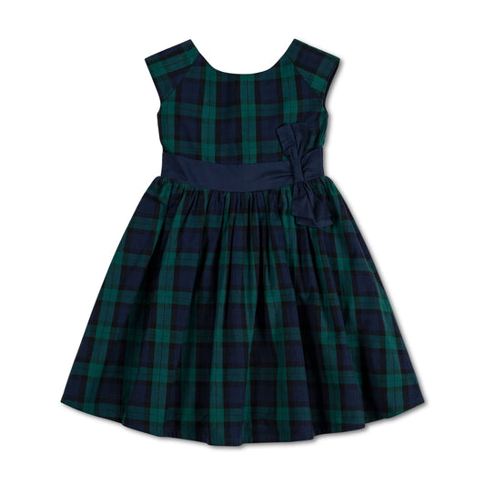Cap Sleeve Organic Party Dress with Bow Sash