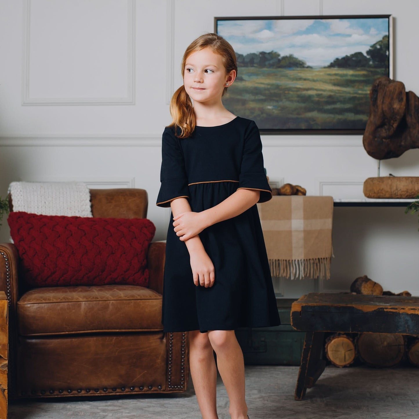 Ruffle Sleeve Ponte Dress - Baby